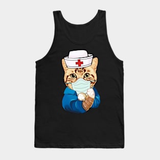 Strong Cat Is Wearing Mask Face Anti Virus 2020 Tank Top